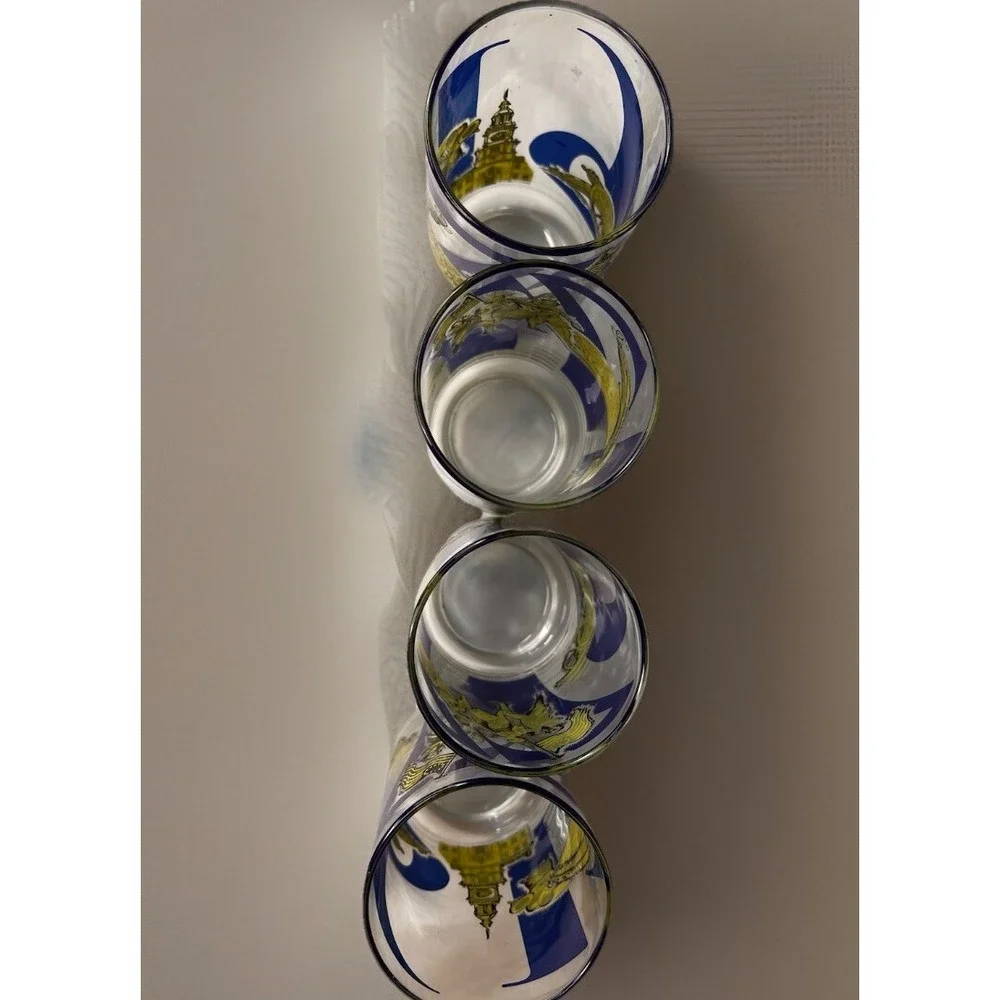 Vintage 1976 Coca-Cola Bicentennial 1776 Glasses Set‎ 4 USA 250th Anniversary